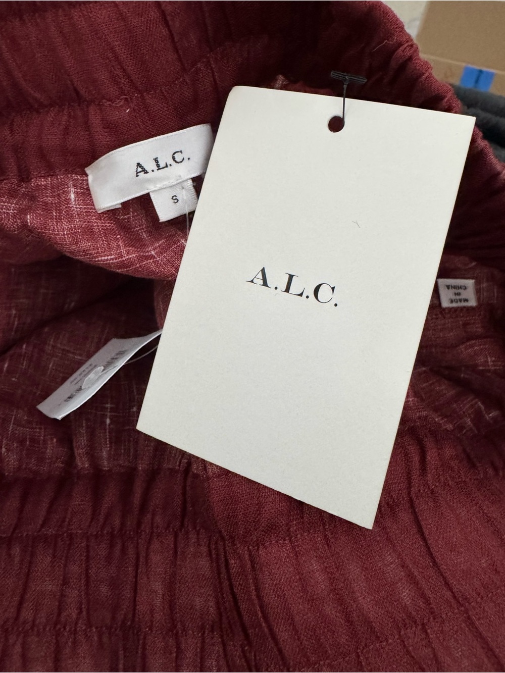 A.L.C. Emmett Pant in Syrah & Sky Blue Size Small New - Picture 2 of 6